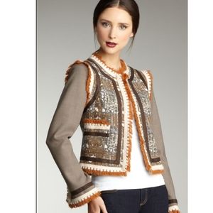 Tory Burch Brown and Orange Blazer